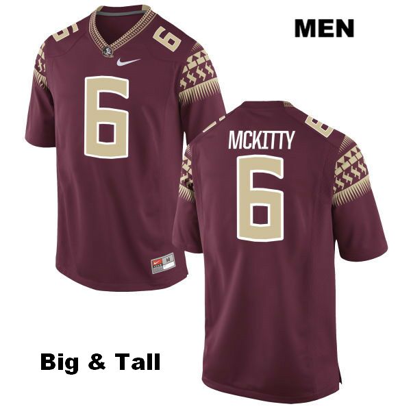 Men's NCAA Nike Florida State Seminoles #6 Tre Mckitty College Big & Tall Red Stitched Authentic Football Jersey LYK2869TU